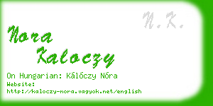 nora kaloczy business card